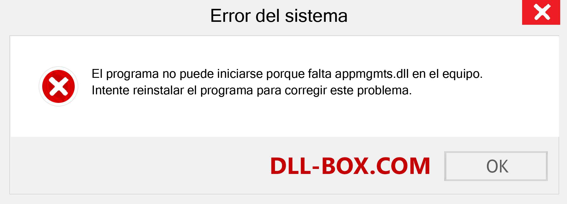 ¿Falta el archivo appmgmts.dll ?. Descargar para Windows 7, 8, 10 - Corregir appmgmts dll Missing Error en Windows, fotos, imágenes