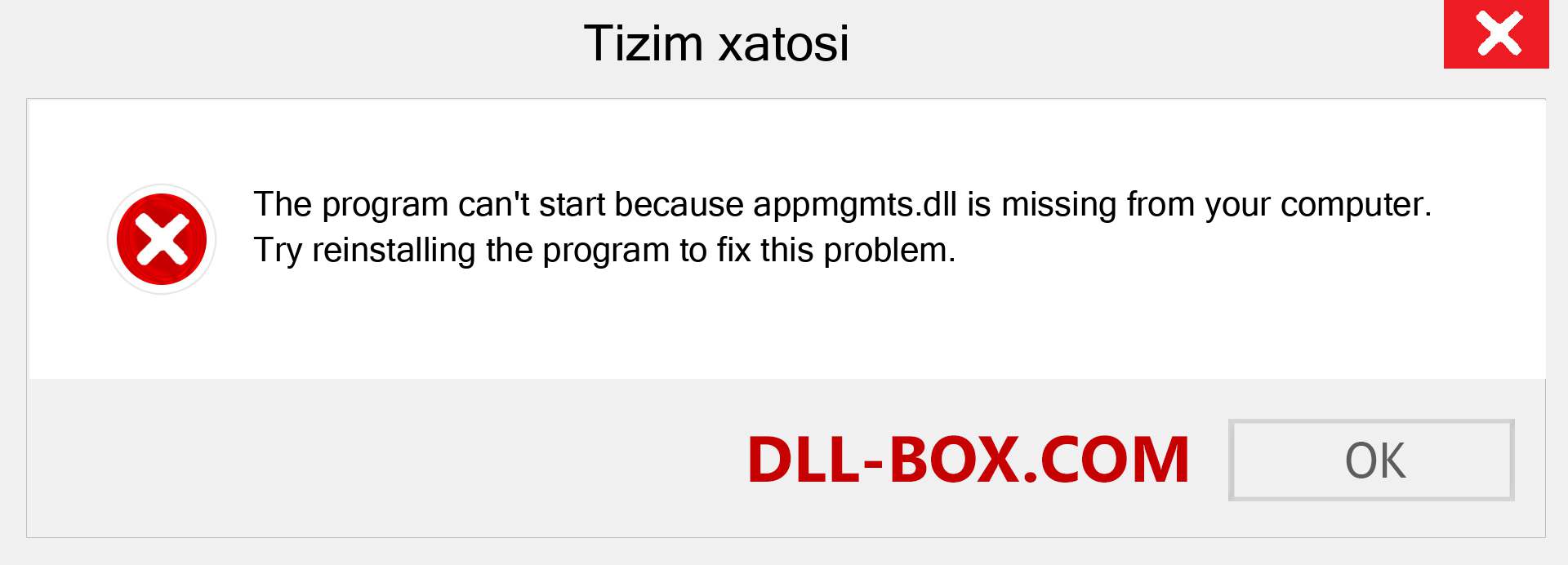 appmgmts.dll fayli yo'qolganmi?. Windows 7, 8, 10 uchun yuklab olish - Windowsda appmgmts dll etishmayotgan xatoni tuzating, rasmlar, rasmlar